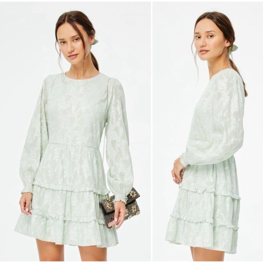 Tuckernuck Anthropologie Roller Rabbit Clermont Nori Dress Green Metallic Size M